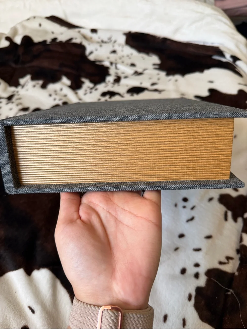 Gray Fabric-Covered Decorative Book Set - Brand Unspecified